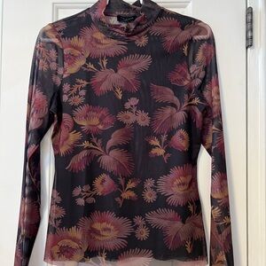 Ted Baker Black and Pink Floral Blouse